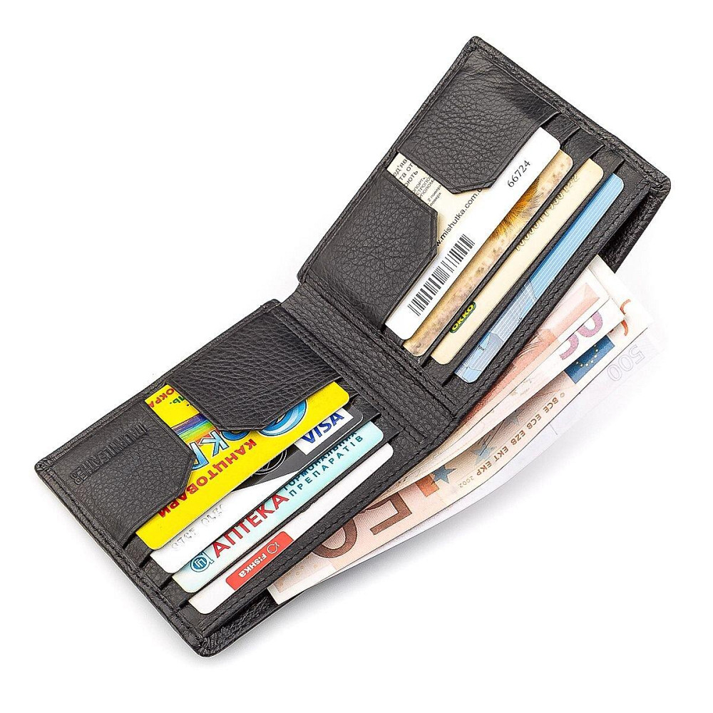 Чоловічий купюрник ST Leather 18305 (ST159) шкіряний Чорний Київ - фото 1