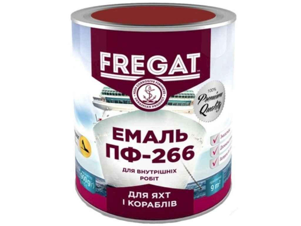 Эмаль алкидная ПФ-266 красно-коричневый 0,9кг для пола ТМ FREGAT Киев - изображение 1