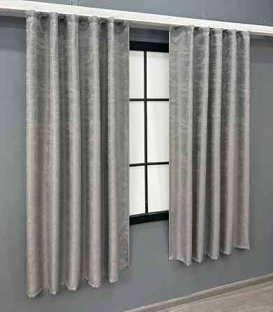 Комплект коротких штор VR-Textil Жакард Viva Marmo № 1781ш Світло-сірий 140х170 см 2 шт (35-0366) Київ