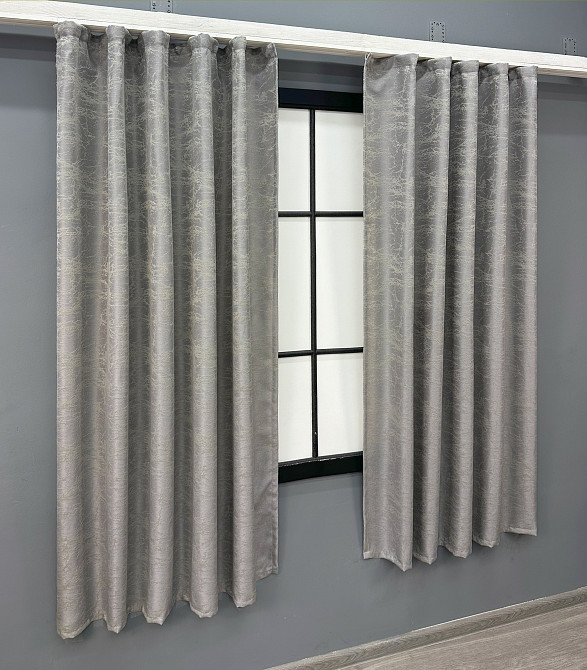 Комплект коротких штор VR-Textil Жакард Viva Marmo № 1781ш Світло-сірий 140х170 см 2 шт (35-0366) Київ - фото 3