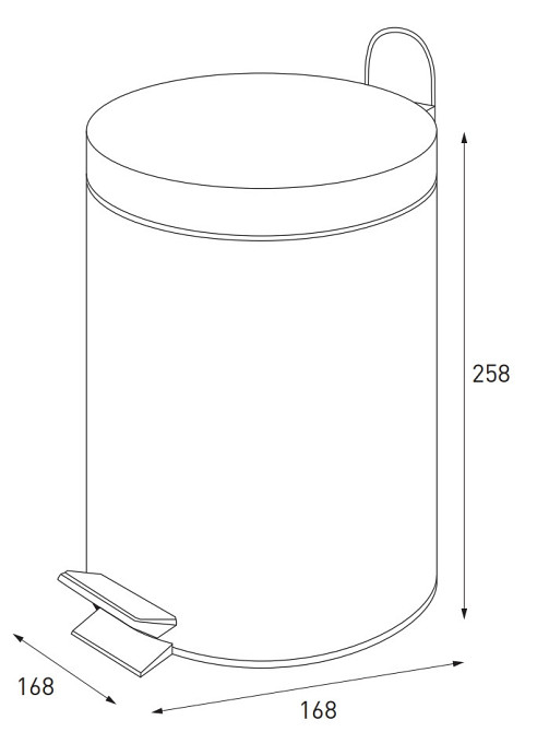 Відро для сміття кругле Zerix Solo-TC0103 Black 3 л колір чорний нерж. сталь (ZX5896) Чернівці - фото 3