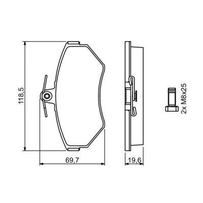 Гальмівні колодки Bosch 0 986 494 021 Вінниця - фото 1
