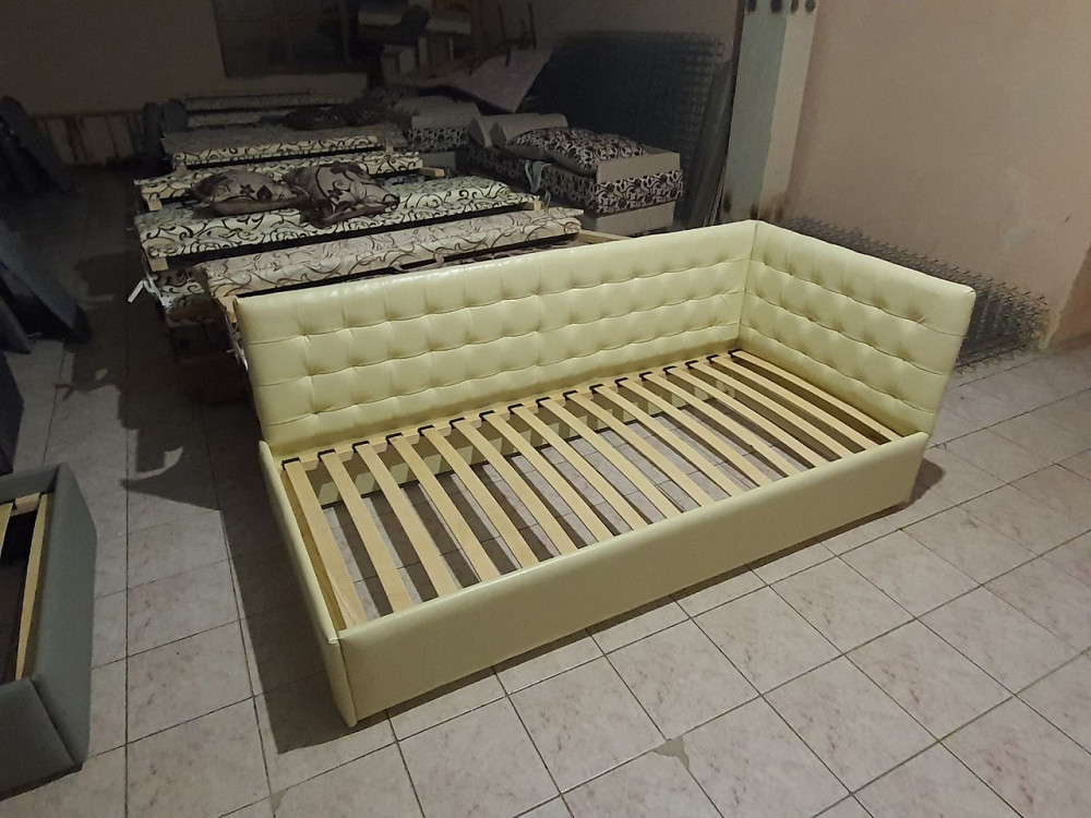 Ліжко-диван SunriseDesign з підйомним механізмом каркас метал 80x190 бежевий Київ - фото 4