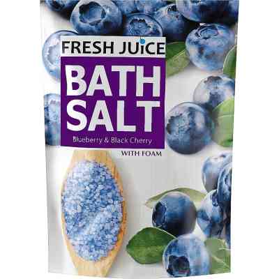 Сіль для ванн Fresh Juice Blueberry &amp; Black Cherry Дой-пак 500 г (4823015937613) Вінниця