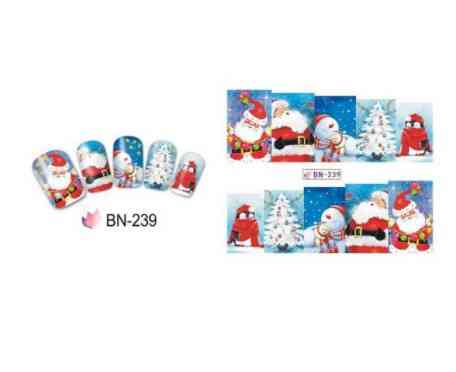 Стикеры на ногти новогодние с дедом морозом - размер наклейки 6*5см, инструкция по применению есть в описании Киев