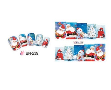 Стикеры на ногти новогодние с дедом морозом - размер наклейки 6*5см, инструкция по применению есть в описании Киев - изображение 1