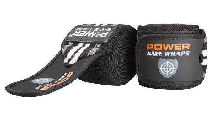 Бинти на коліна Power System PS-3700 Knee Wraps Grey/Black (пара) Кам'янське - фото 1