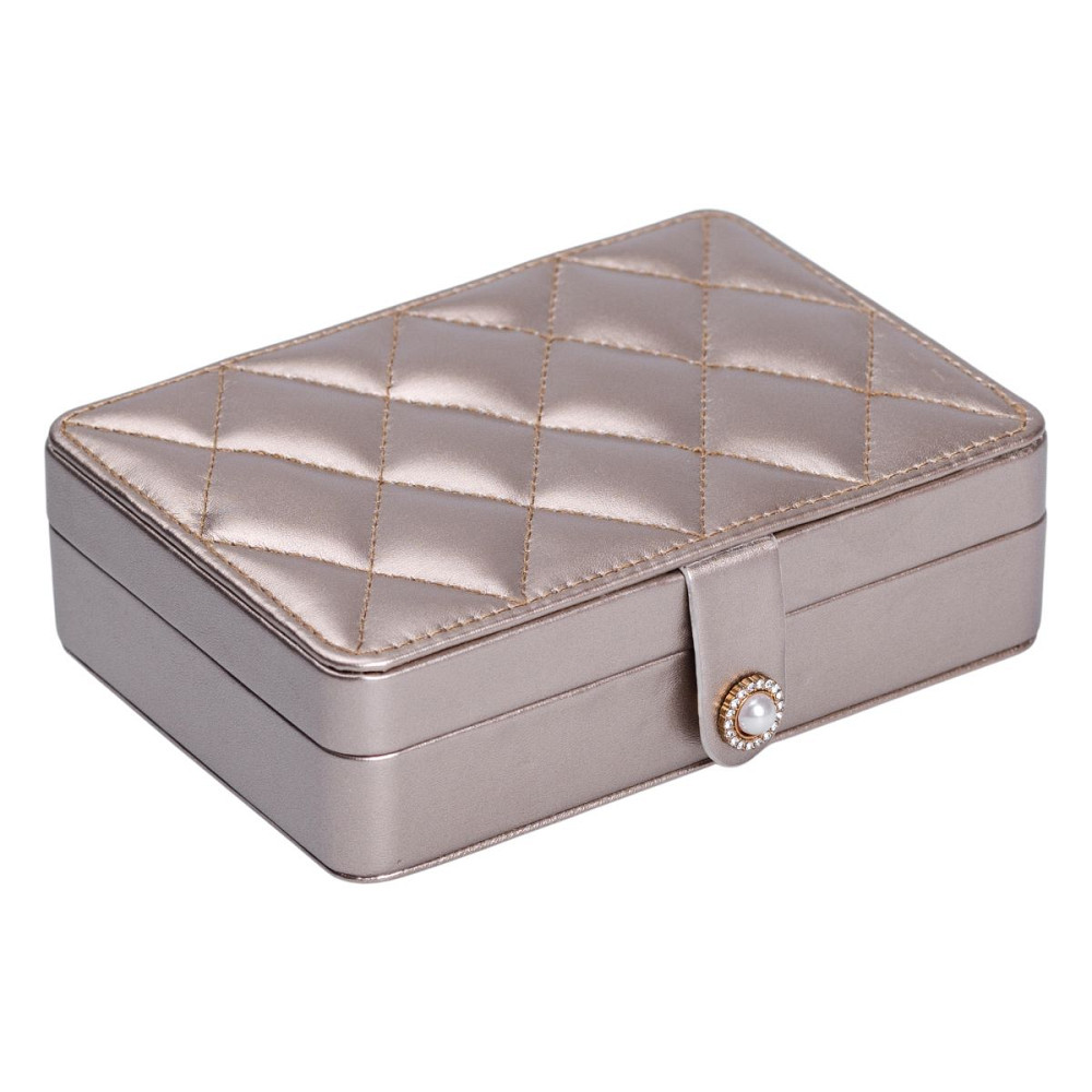 Скринька для прикрас з еко шкіри 16×11×4.7 см органайзер для ювелірних виробів HP-5-30GOLD Коломия - фото 2