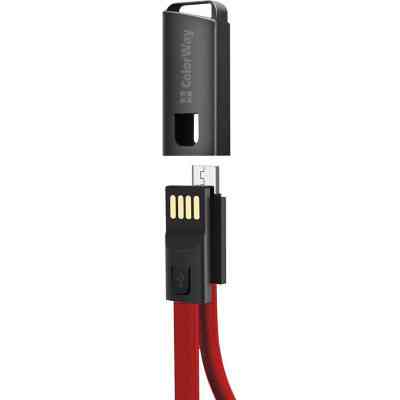 Дата кабель USB 2.0 AM to Micro 5P 0.22m red ColorWay (CW-CBUM022-RD) Винница
