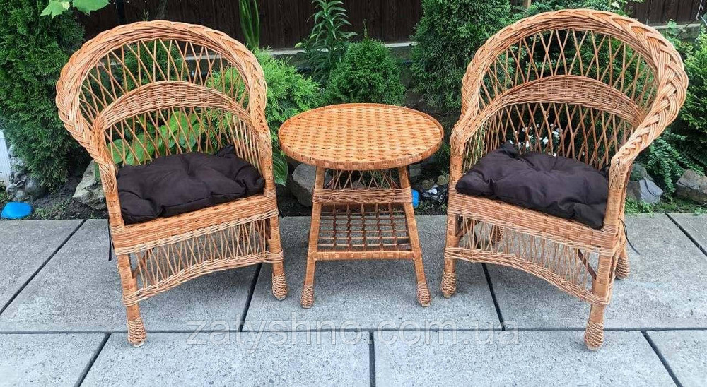 Плетеная мебель на балкон с подушками Киев - изображение 2
