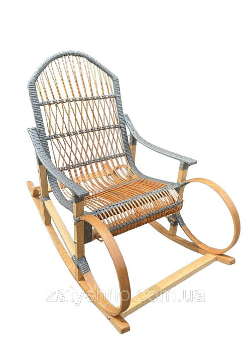 Кресло-качалка серая плетеная с подушкой Киев - изображение 5
