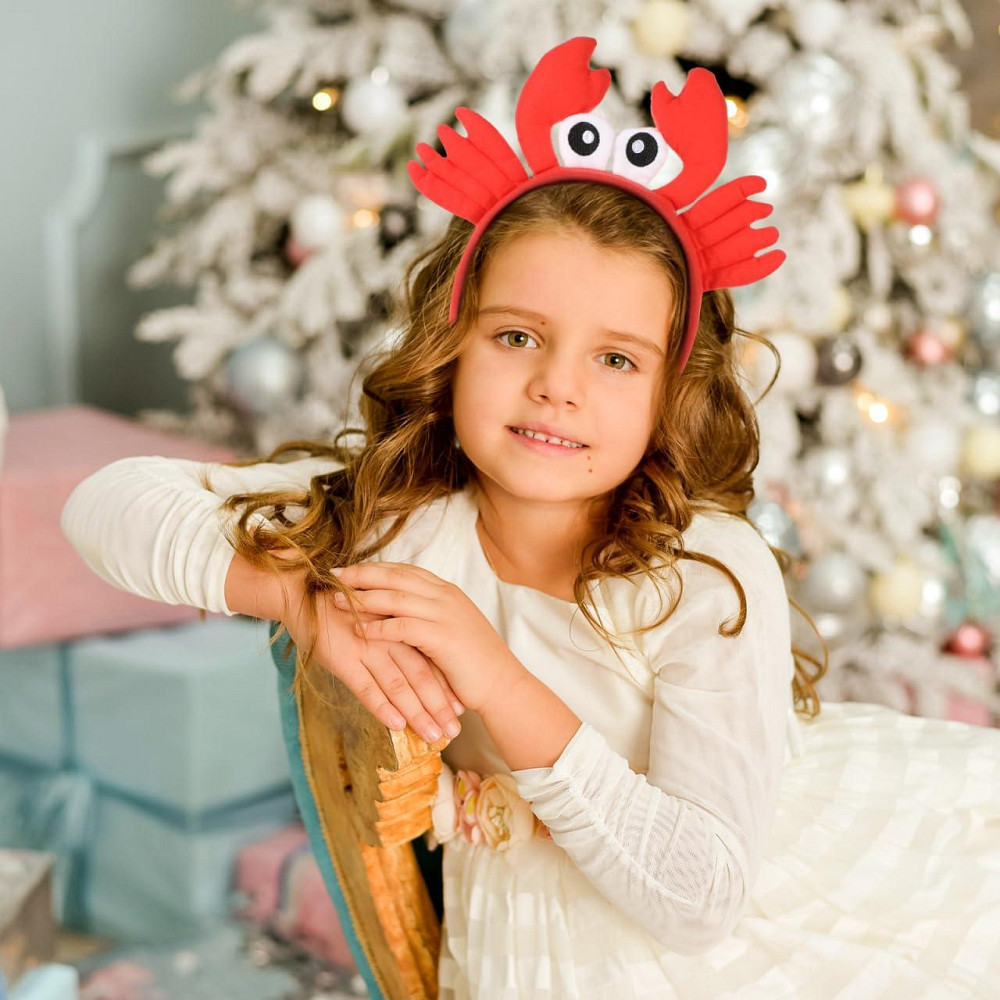 Хелвіанський краб пов'язка на голову краба пов'язка на голову морських тварин волосся гурт червоний плюшевий краб головний убір к Київ - фото 6