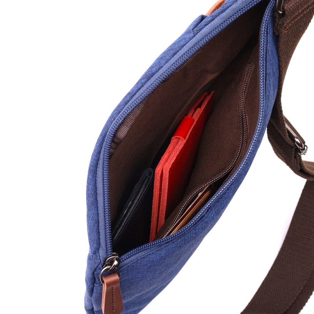 Модна чоловіча сумка через плече з текстилю Синій (Vintage) Київ - фото 1