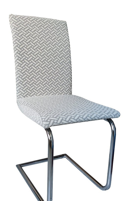 Универсальный натяжной чехол накидка на стул со спинкой натяжной жаккард кирпичики Белый 00701 Белая Церковь - изображение 1