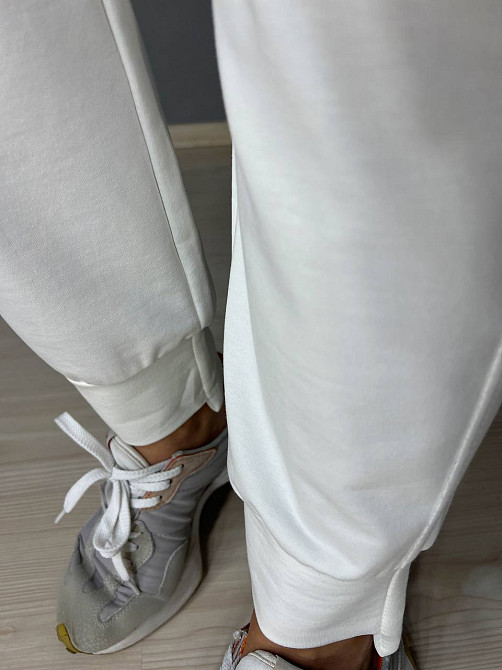 Брюки женские LSK 5539 спортивные джогеры на манжете с карманами белые, белый, L Киев - изображение 15