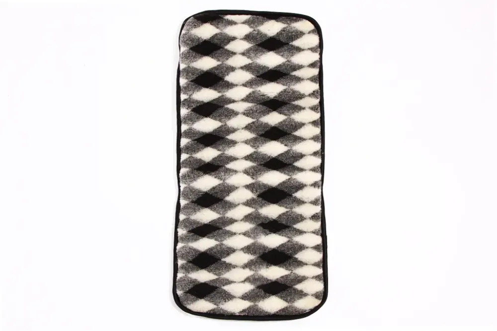 Накидка на сидушку овчища 105*50см чорний/серий/бежевий ромб Вінниця - фото 1