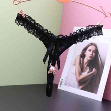 Трусики з розрізом унісекс чорні, розмір універсальний, резинка до 100см Київ