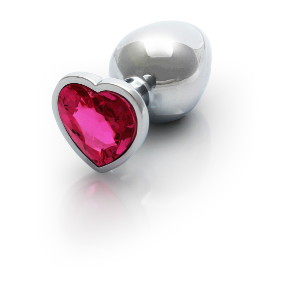 Анальная пробка – Ouch! Metal Butt Plug Medium Silver/Rubellite Pink Sex Aura Киев