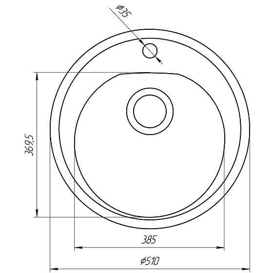 Гранитная мойка Globus Lux MARTIN слоновая кость 510мм (000021073) Киев