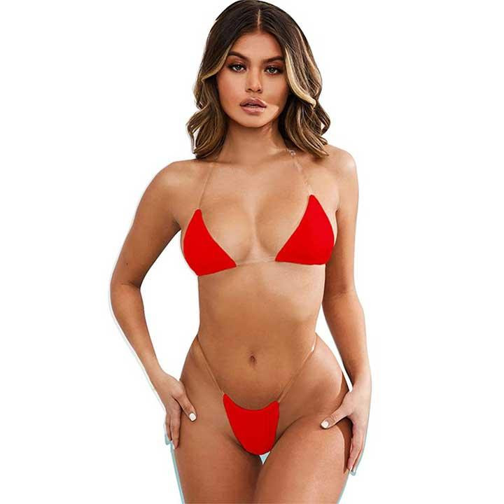 Сексуальный купальник бикини на силиконовых бретелях XS-S красный Винница - изображение 3