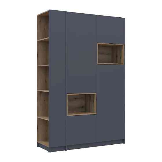 Шкаф для одежды с нишей и этажеркой Doros Дейл Графит/Дуб Эвок 2 ДСП 143.2х52х220 DRS-011723 (44900335) Днепр