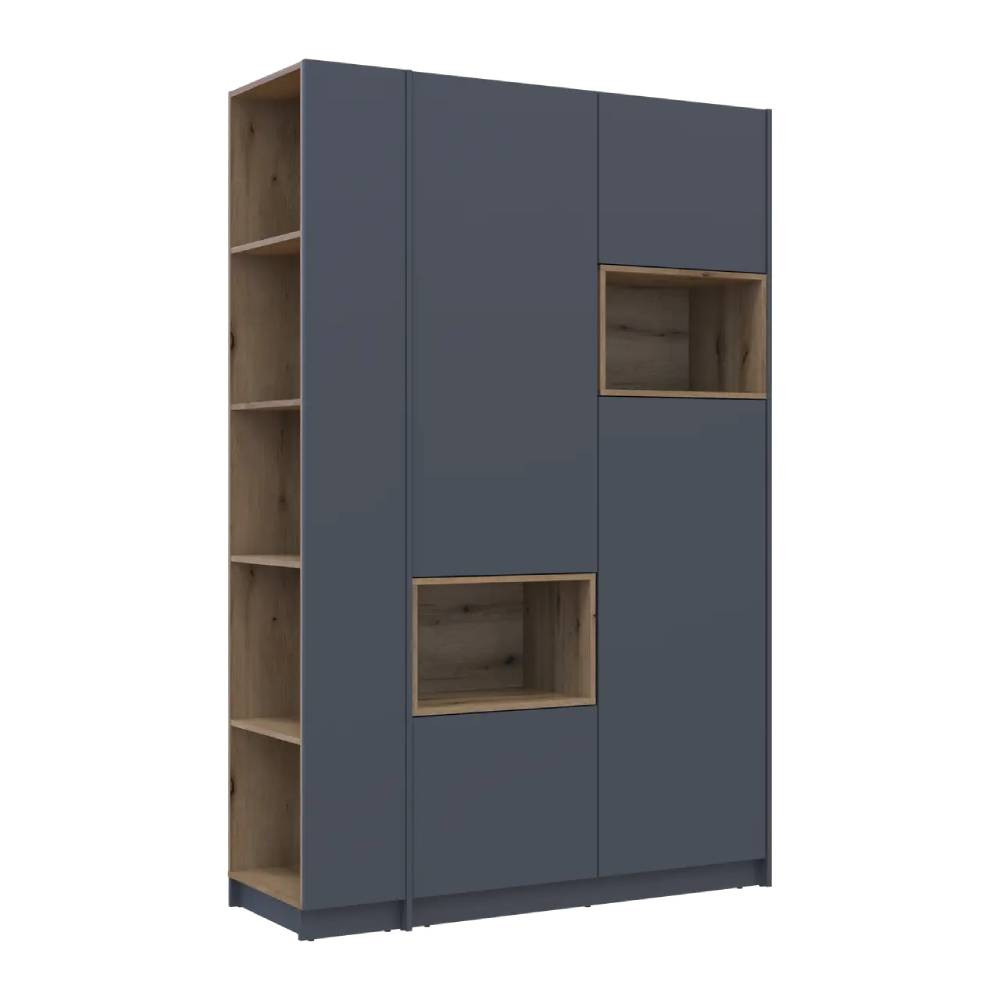 Шафа для одягу з нішою та етажеркою Doros Дейл Графіт/Дуб Евок 2 ДСП 143.2х52х220 DRS-011723 (44900335) Дніпро - фото 5