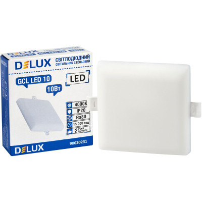 Светильник Delux GCL LED 10 4000К 10Вт 230В SQUARE (90020231) Винница - изображение 2