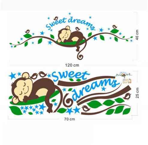 Наклейка на стіну "Мавпочка" - розмір стікера 70*25см Київ