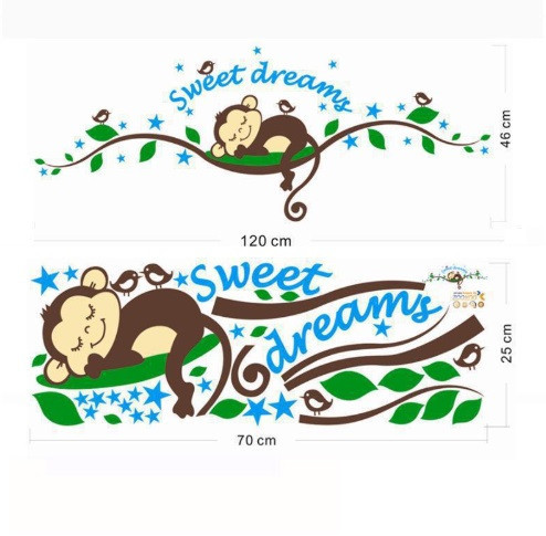 Наклейка на стіну "Мавпочка" - розмір стікера 70*25см Київ - фото 3