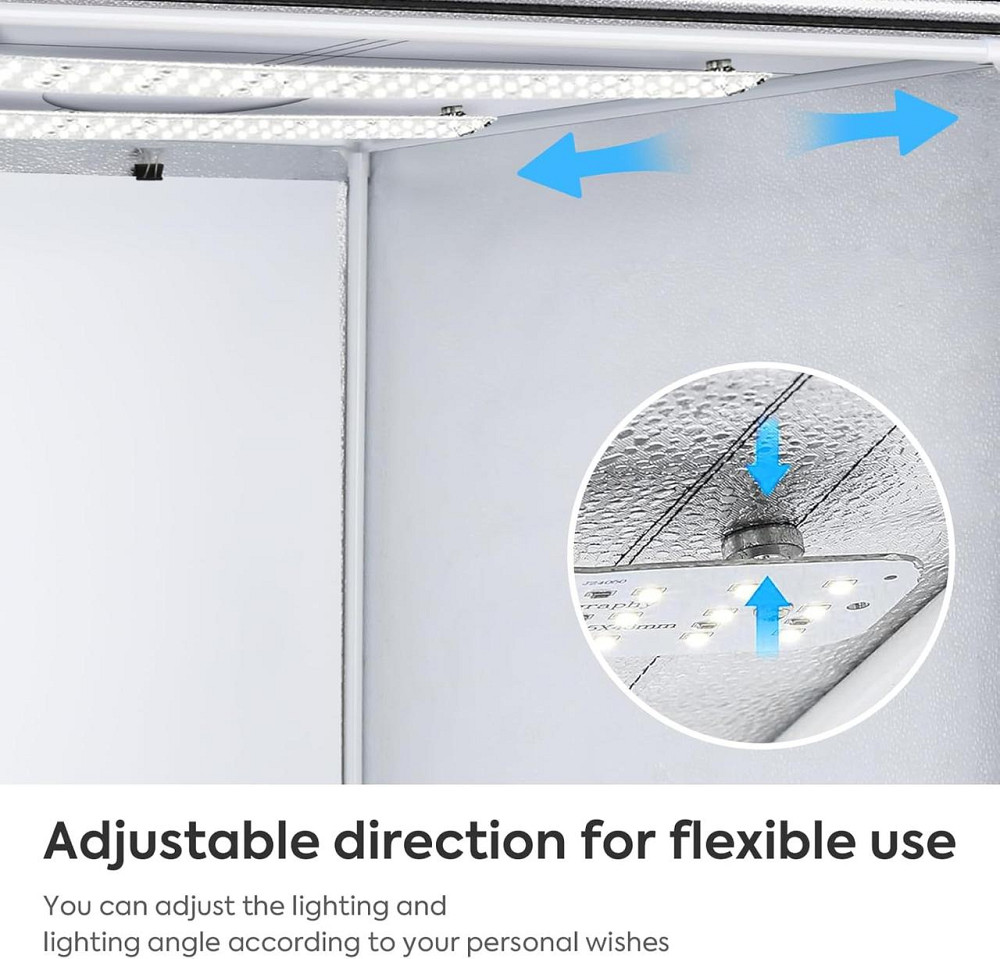 Фотобокс 100x100x100 см черный 384 LED димируемый CRI≥95 3 фона белый/чёрный/синий портативный PVC Oxford Киев - изображение 6