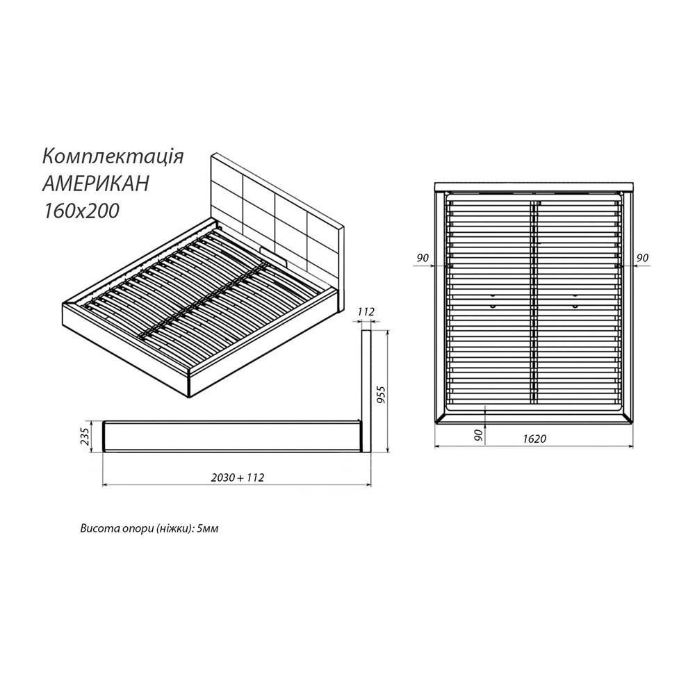 Кровать Двуспальная Американка Chester Comfort 160 x 200 см Alyaska 10 С подъемным механизмом и нишей для белья Темно-серый Киев - изображение 8