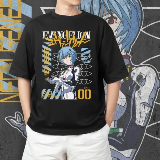 Футболка для подростка мальчика с принтом Evangalion Рей Аянами 2 Размер 160 Anime10663 Днепр