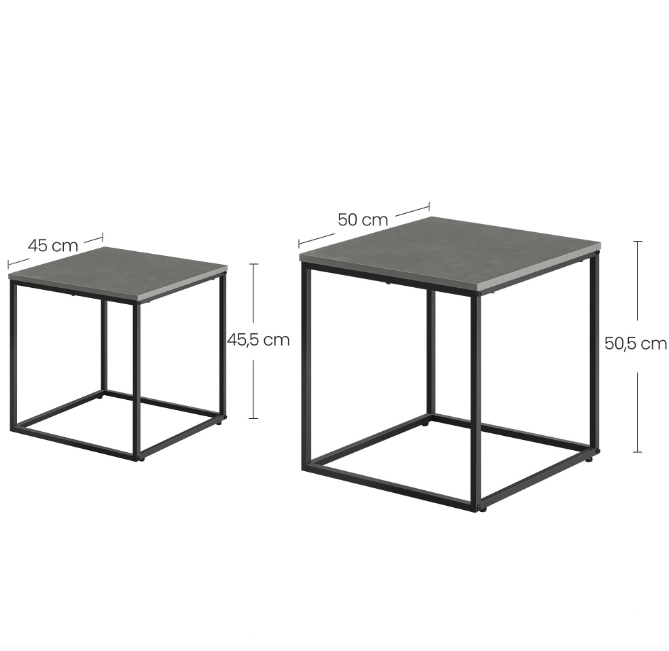 Комплект журнальних столиків Leobert Nika квадратні графітовий Київ - фото 4