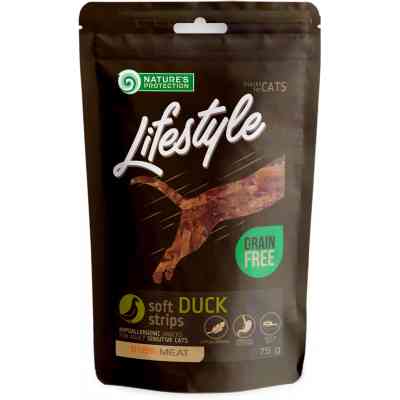 Ласощі для котів Nature&apos;s Protection Lifestyle Snack For Cats Soft Duck Strips 75 г (SNK46152) Вінниця