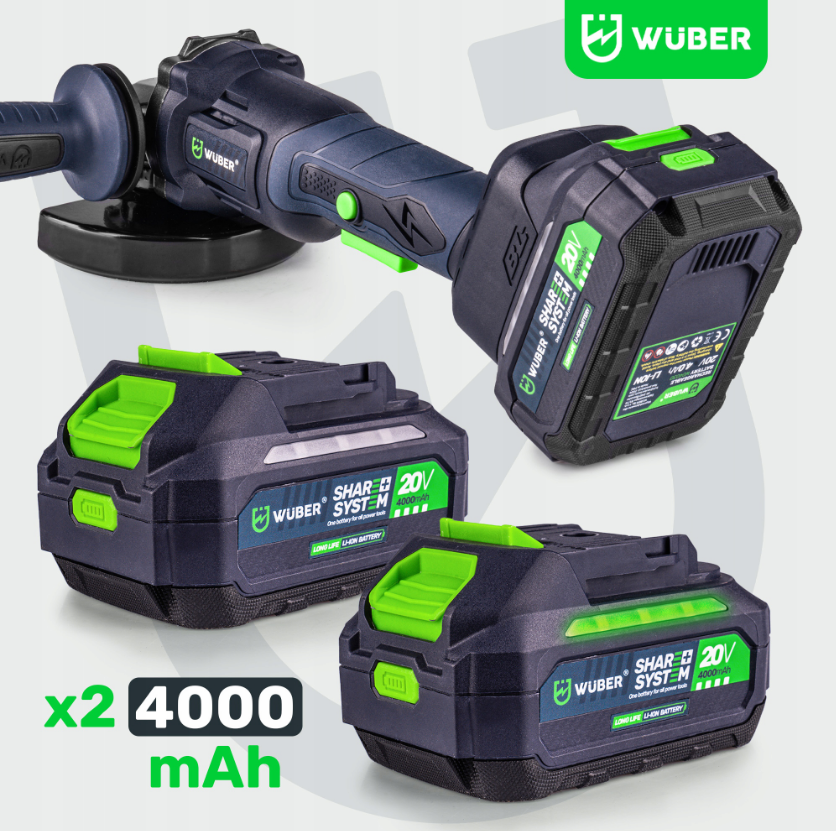 Болгарка (вуглецева шліфмашина) Wuber + 2 акумулятори + зарядний пристрій DIAX (Польща) Київ - фото 7