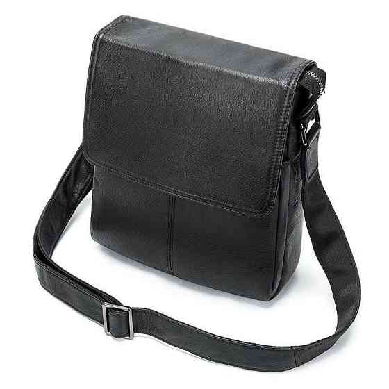 Сумка-месенджер шкіряна Vintage 20015 Чорна Київ
