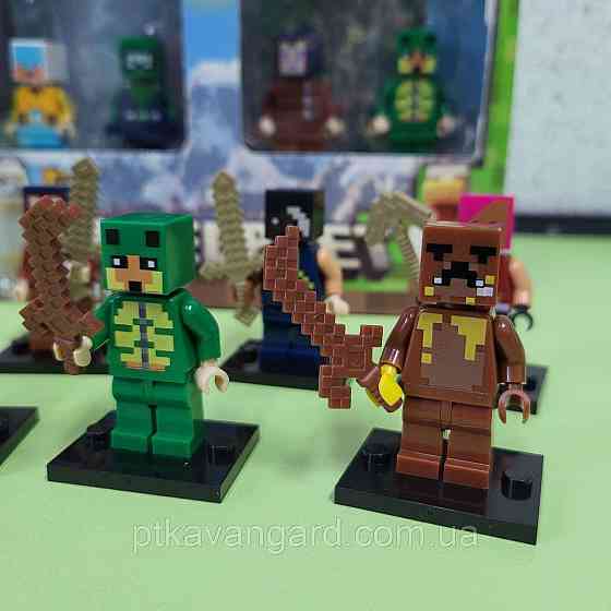 Фігурки Minecraft набір 8 шт + зброя, на підставках 2911-2 Хмельницький