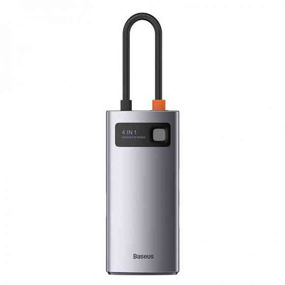 USB Hub Baseus Metal Gleam Series 4-in-1 Multifunctional Type-C Cерый (CAHUB-CY0G) Киев