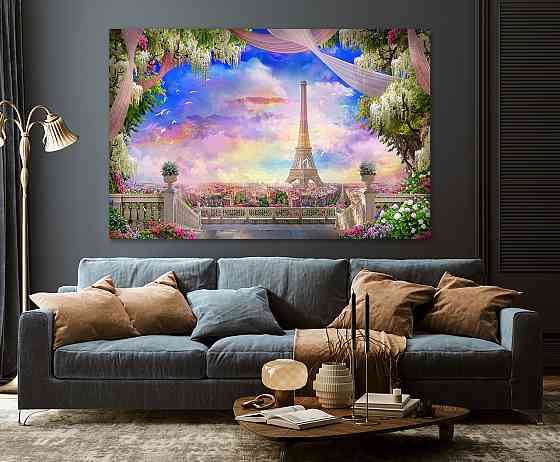 Картина полотно у вітальню / спальню   Казковий Париж  MLP_278 ( 60х30см ) 60x100 см Київ