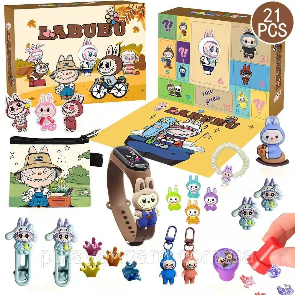 Адвент-календар Labubu з 21 аксесуарами, 12 осередками ST 47 Лабубу Хмельницький - фото 1