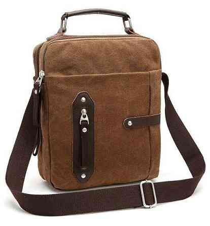 Сумка вертикальна текстильна Vintage 20155 Коричнева Київ