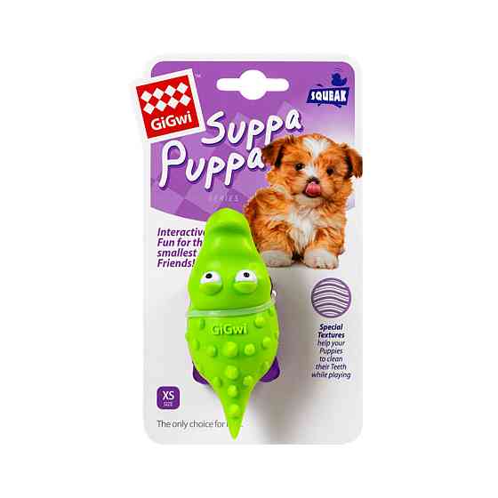 Игрушка для собак Крокодильчик с пищалкой GiGwi Suppa Puppa, резина, 9 см Киев