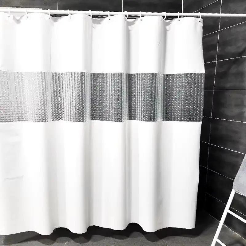 Шторка для душа и ванной с кольцами 180x180 см Bathlux водоотталкивающая,Белая Каменец-Подольский - изображение 2