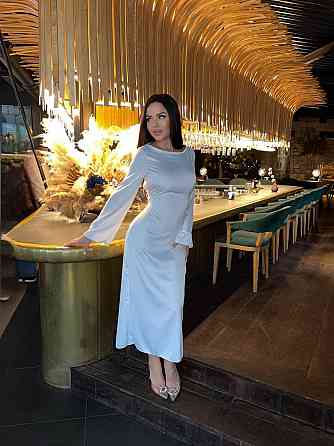 Жіноча стильна довга елегантна сукня дабл шовк Молочна, 42/46 Одеса