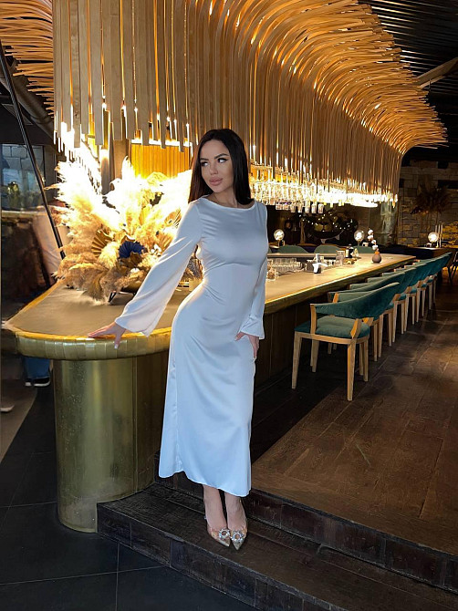 Жіноча стильна довга елегантна сукня дабл шовк Молочна, 42/46 Одеса - фото 2