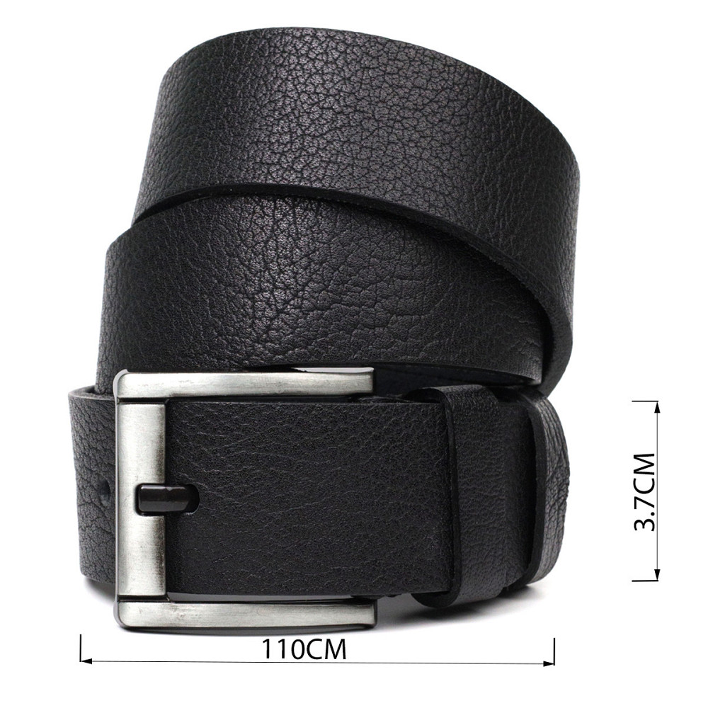 Мужской джинсовый ремень с механической пряжкой из натуральной кожи BOND 22070 Черный Киев - изображение 7