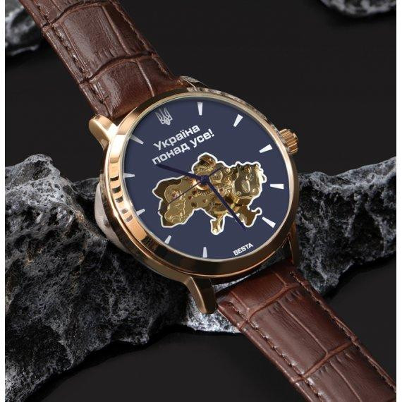 Чоловічий наручний годинник Besta Skeleton UA (Коричневий) Київ - фото 8