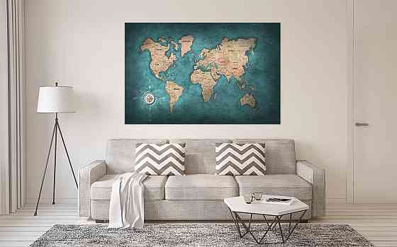 Картина холст в гостиную / спальню  Мапа Світу  MLP_13 70x140 см Киев