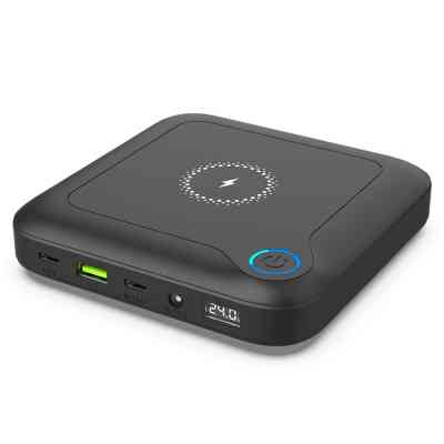 Батарея универсальная PowerPlant 24000mAh, PD/60W, DC 12-24V 9 connectors, QC/3.0, USB-C*2, USB-A, Wireless (PB930463) Винница