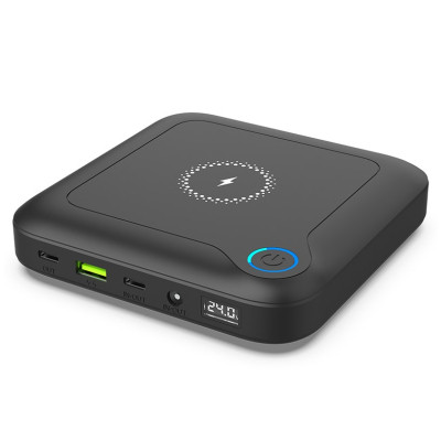 Батарея универсальная PowerPlant 24000mAh, PD/60W, DC 12-24V 9 connectors, QC/3.0, USB-C*2, USB-A, Wireless (PB930463) Винница - изображение 1